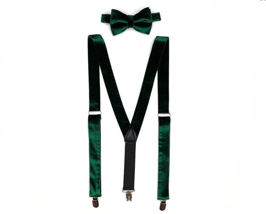 Velvet Suspenders and Bow Tie Set: Father & Son Wedding Outfit