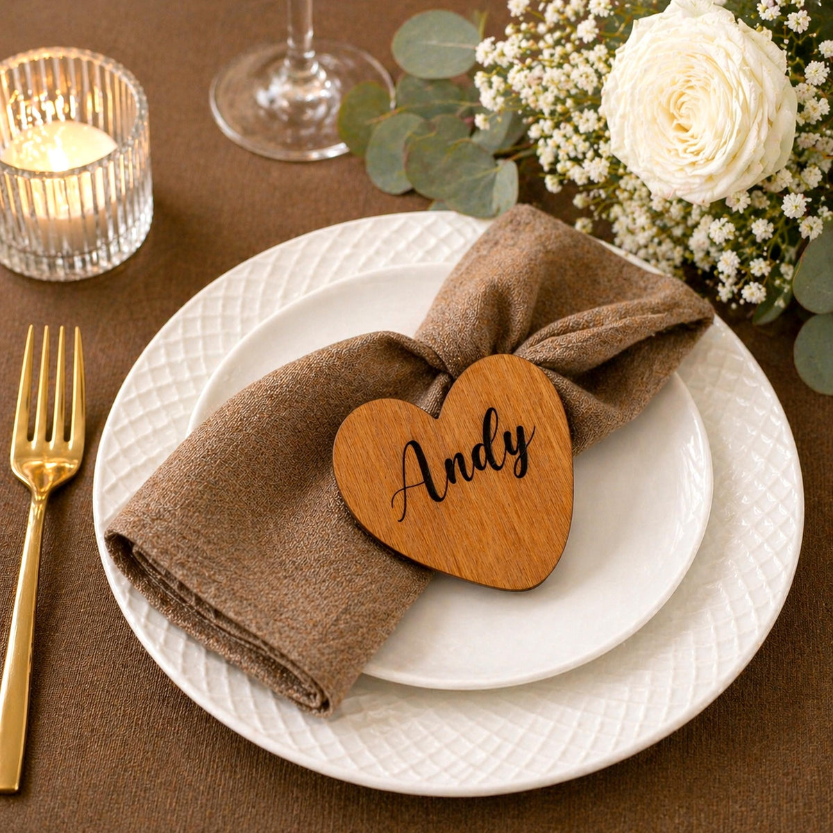 Custom Boho Place Cards – Unique Wooden Guest Name Tags – Personalized Wedding Seating Decor