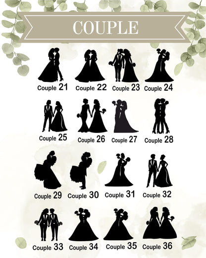 a couple's wedding date is shown in black and white