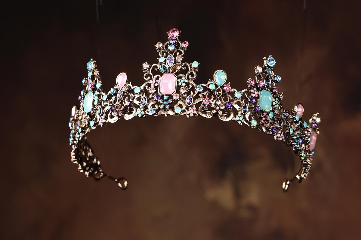 a tiara with jewels and jewels on it