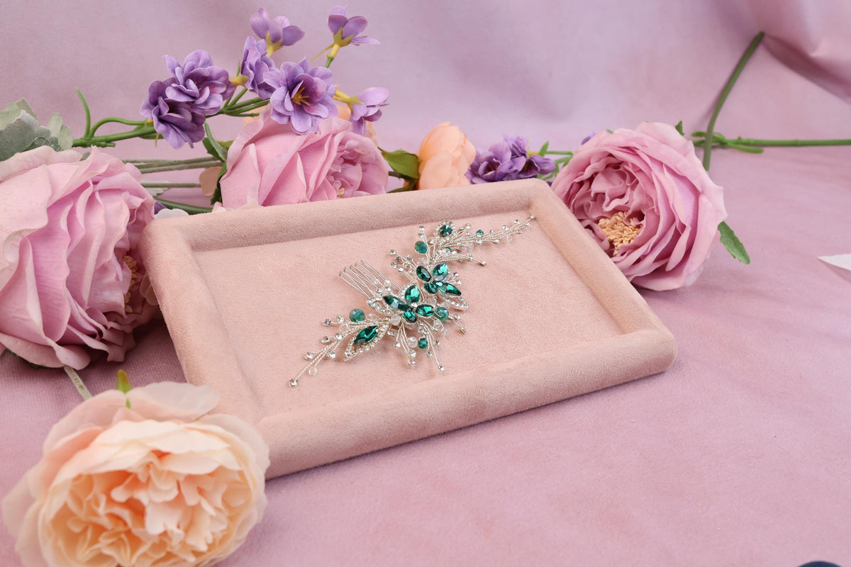a close up of a tray with flowers on a table