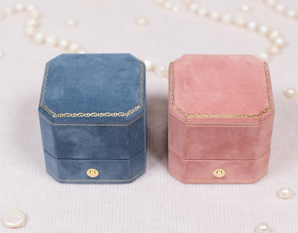 Velvet Ring Box: Monogrammed Wedding Ring Bearer