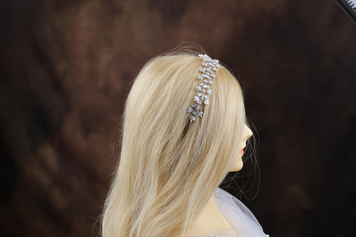 a woman's head with a hair comb in her hair