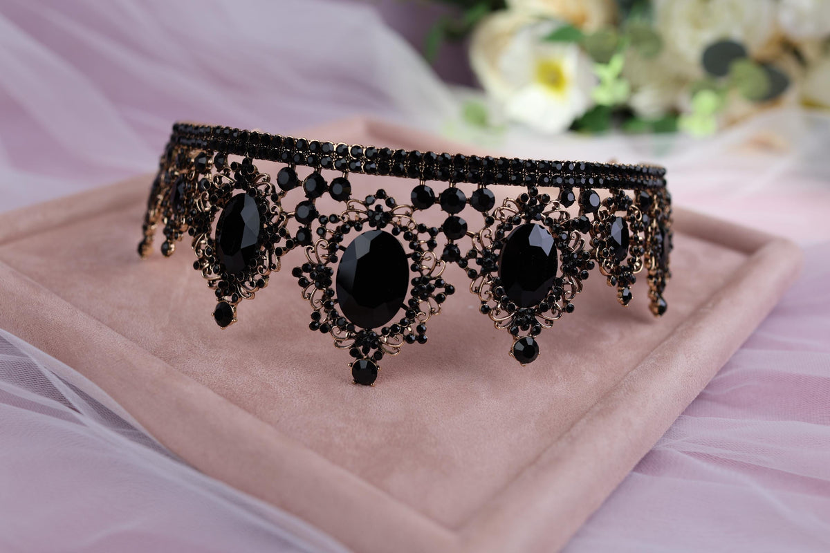 a close up of a tiara on a tray