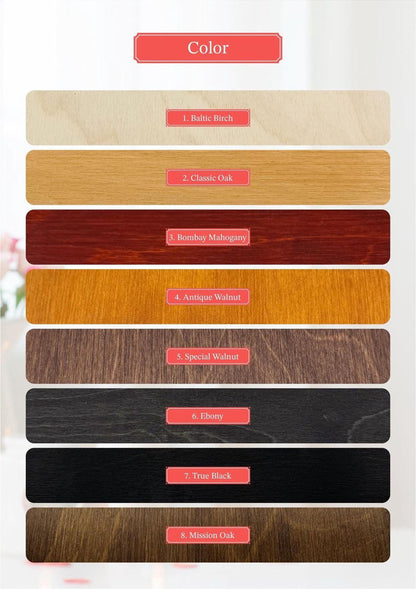 a bunch of different colors of wood on a table