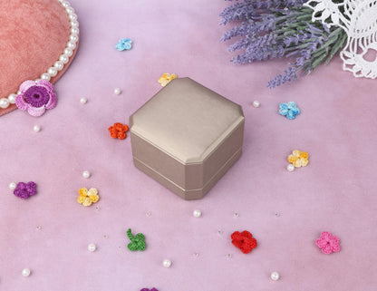 Leather Proposal Ring Box: Dainty Engagement, Wedding Keepsake