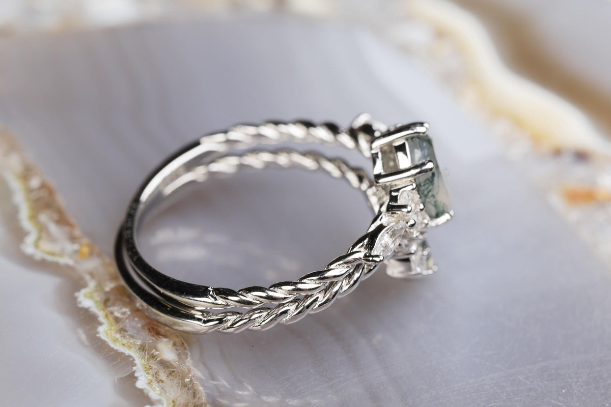 a couple of rings sitting on top of a table