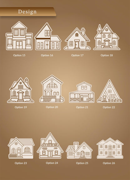 a collection of architectural designs, each with a unique style and layout. The designs include various types of houses, such as mansions, mansions with a wrap-around porch, and other residential structures. The designs are presented in a grid format, with each design labeled with a number, ranging from 15 to 26. The image does not contain any text, and the descriptions provided are concise and focused on the visual content of the designs.