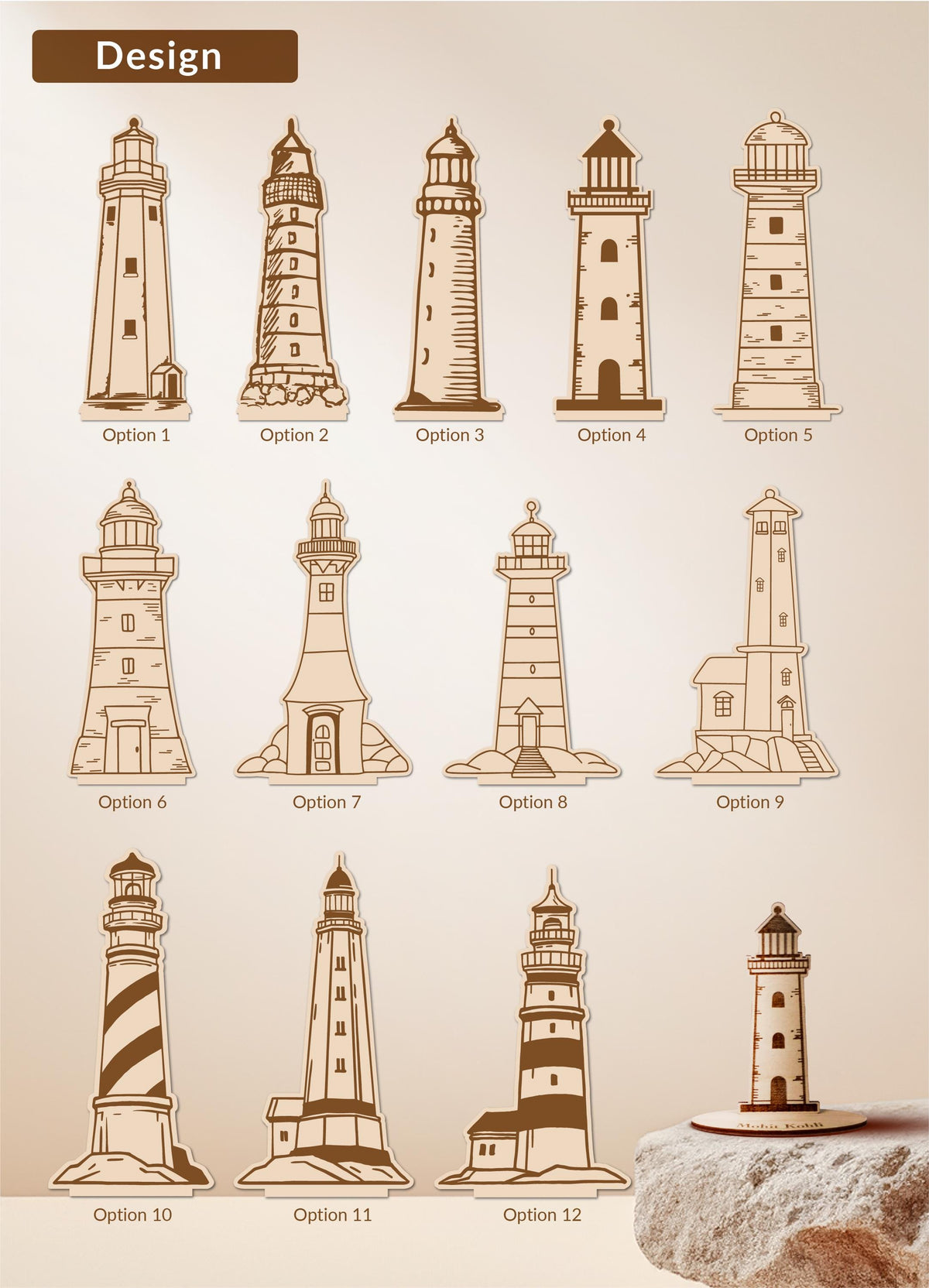 a collection of 12 different lighthouse designs, each with unique features and styles.