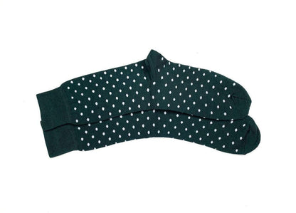 Emerald Polka Dot Socks: Party Green Cotton Blend (Size 7-12)
