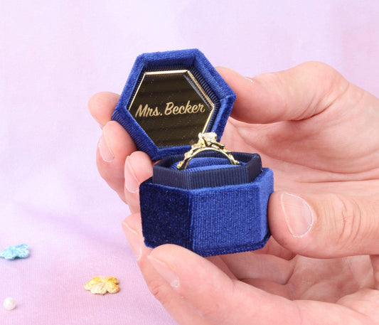 Velvet Hexagon Ring Box: Engagement Proposal