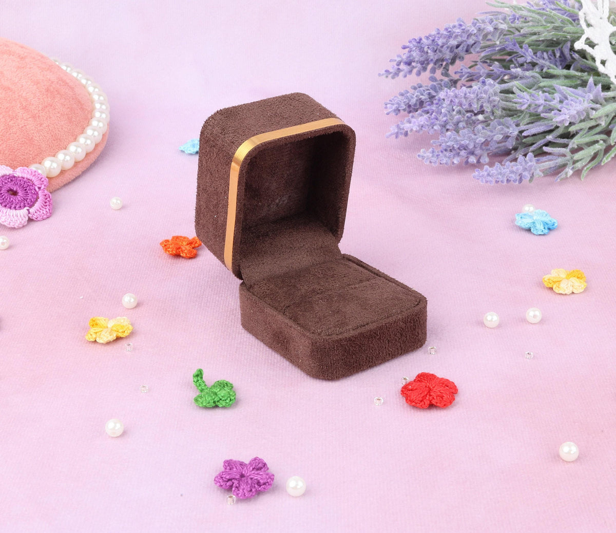 Velvet Proposal Ring Box: Dainty Engagement, Wedding Keepsake