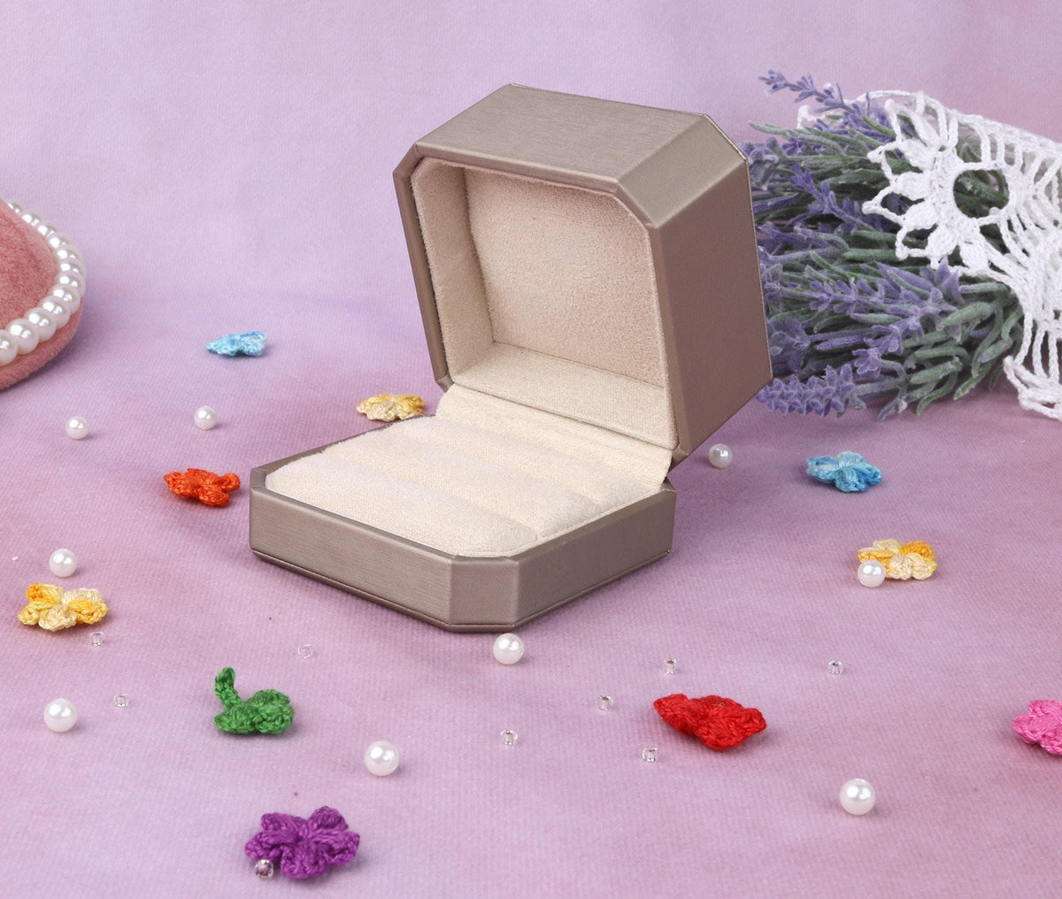 Leather Proposal Ring Box: Dainty Engagement, Wedding Keepsake