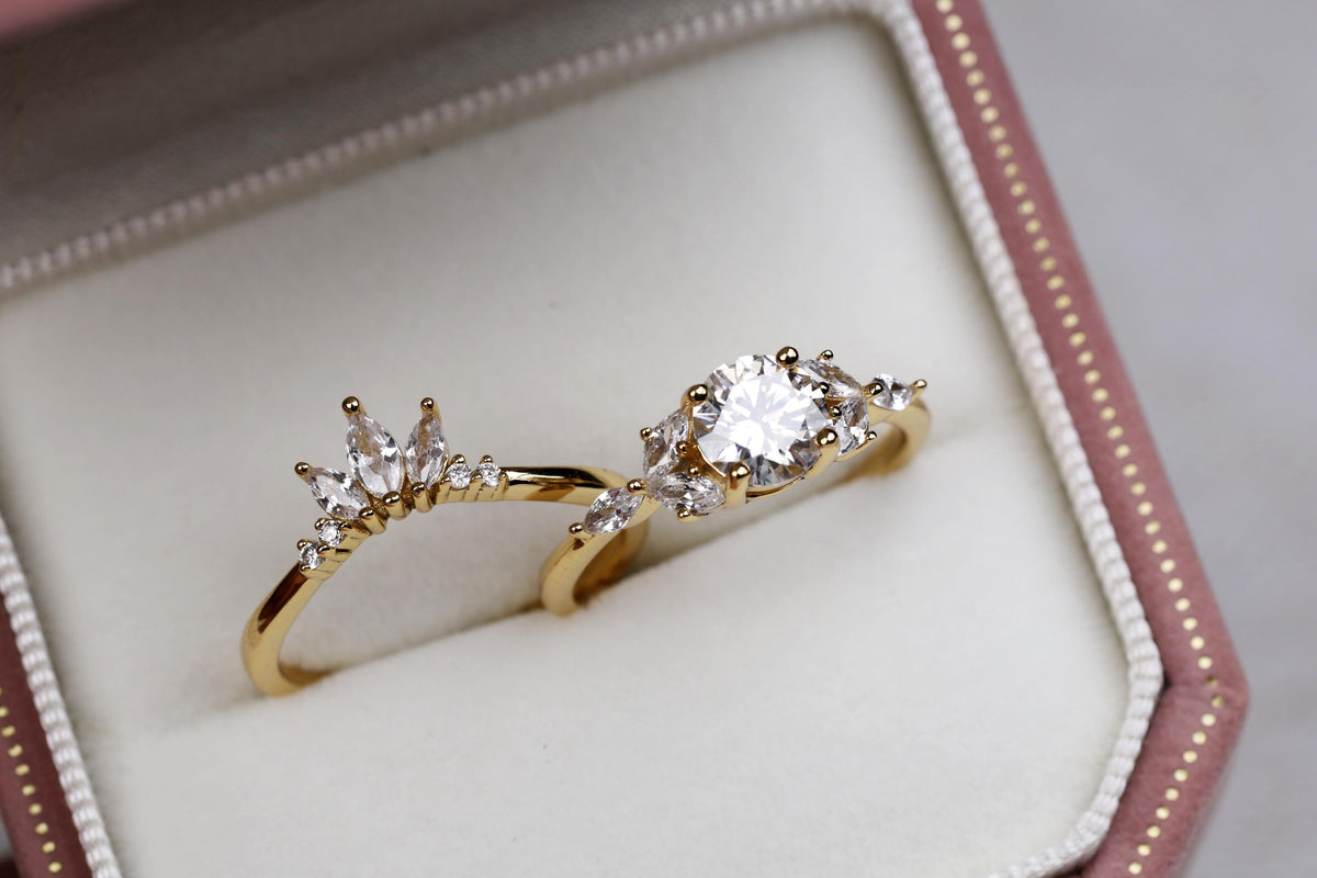 a close up of a ring in a box