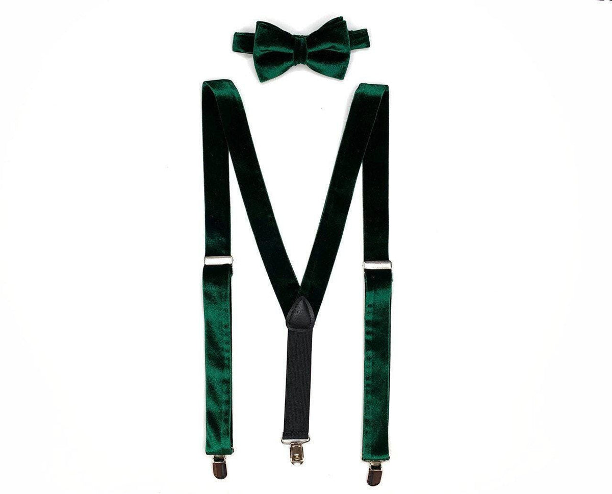 Velvet Suspenders and Bow Tie Set: Father & Son Wedding Outfit