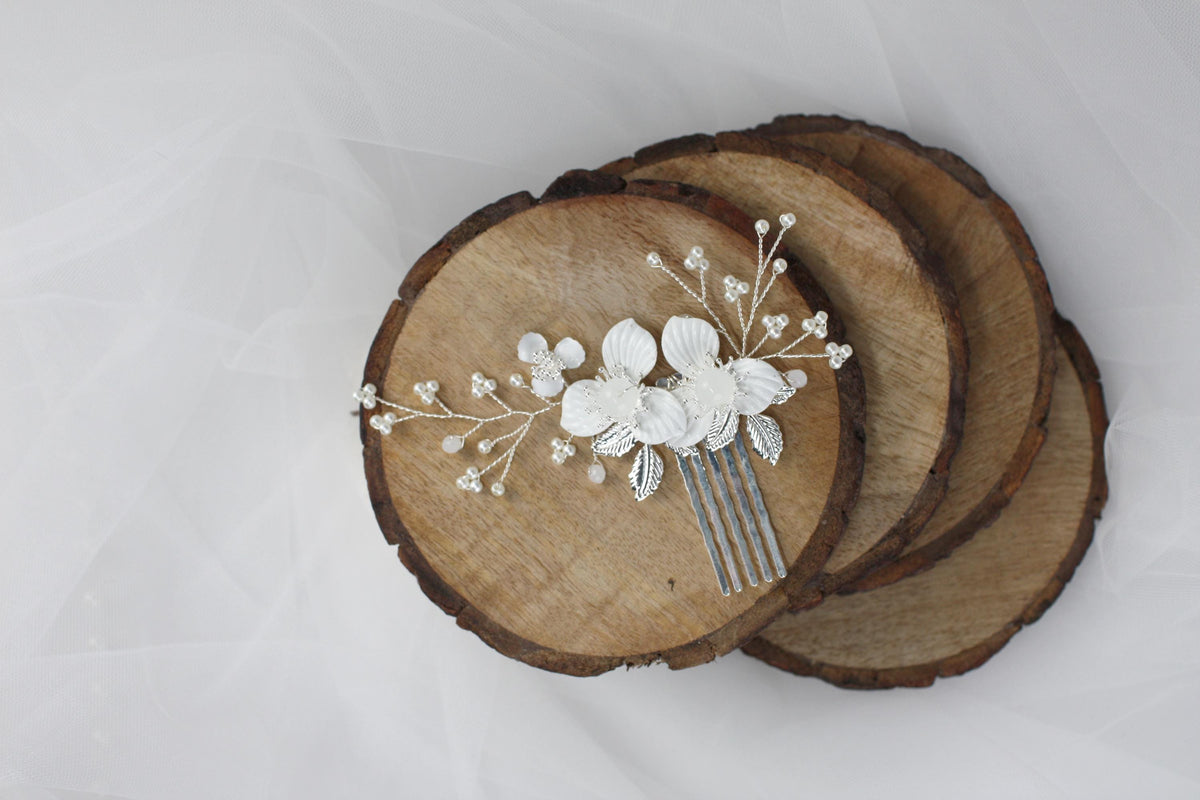 a close up of a plate with flowers on it