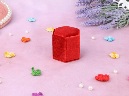 Velvet Hexagon Ring Box: Engagement Proposal