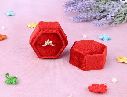 Velvet Hexagon Ring Box: Engagement Proposal