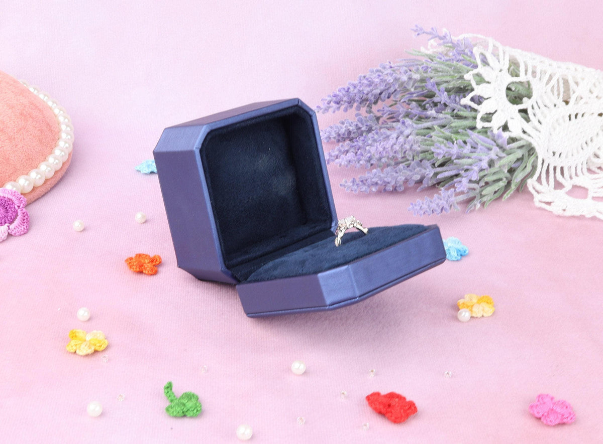 Leather Proposal Ring Box: Dainty Engagement, Wedding Keepsake