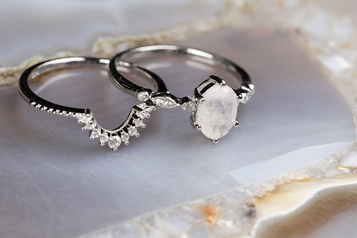 a couple of rings sitting on top of a table