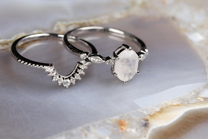 a couple of rings sitting on top of a table