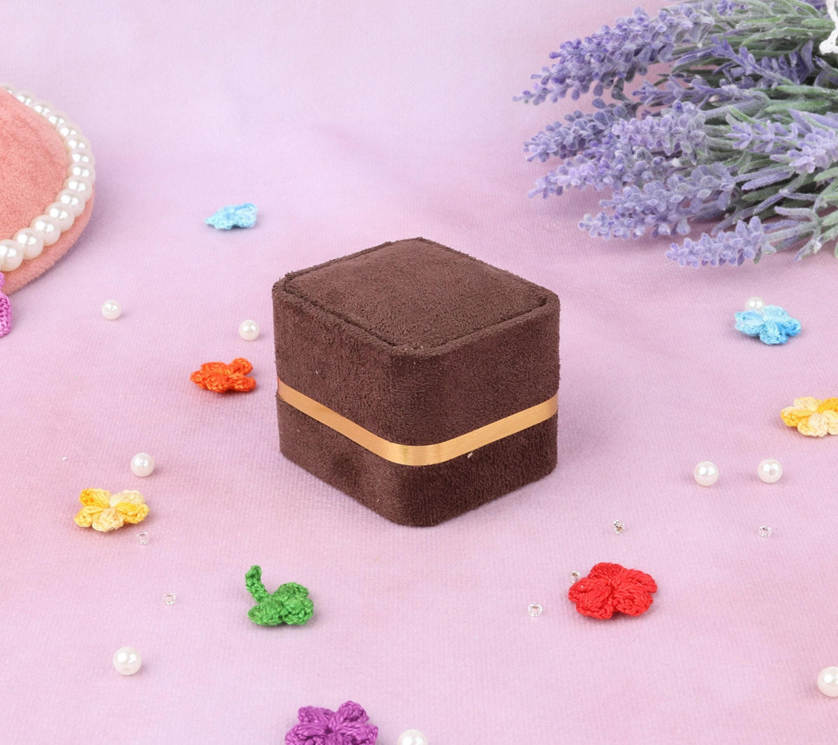 Velvet Proposal Ring Box: Dainty Engagement, Wedding Keepsake