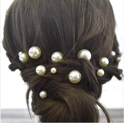 Pearl Bridal Hair Pins Set of 18, Silver Wedding Updo Accessories, Bridesmaid Hair Pins