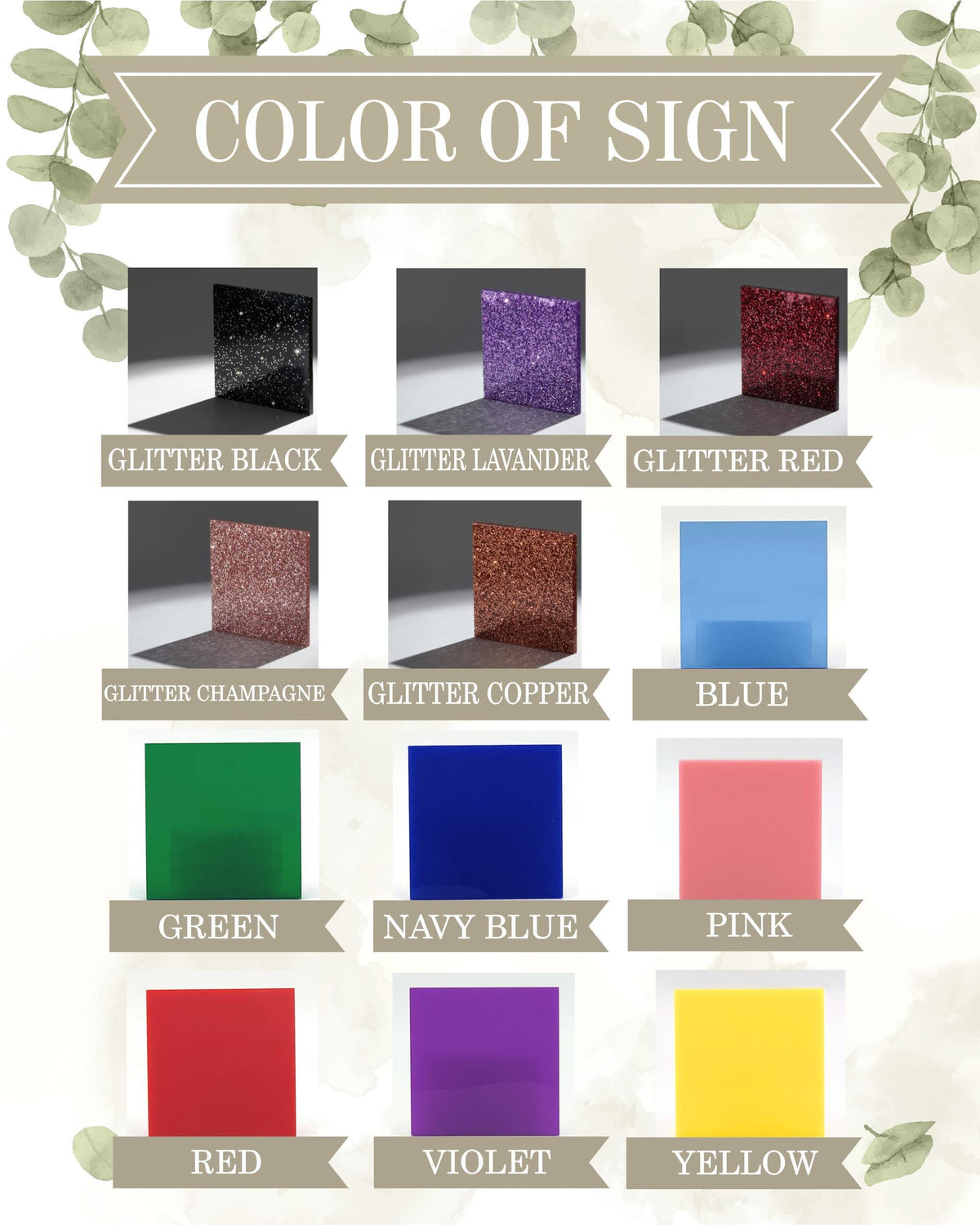 a poster with different colors of paper on it