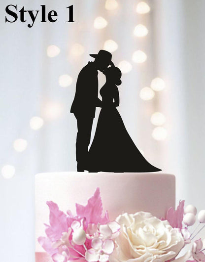 Cowboy Wedding Cake Topper: Western Anniversary Party Decor