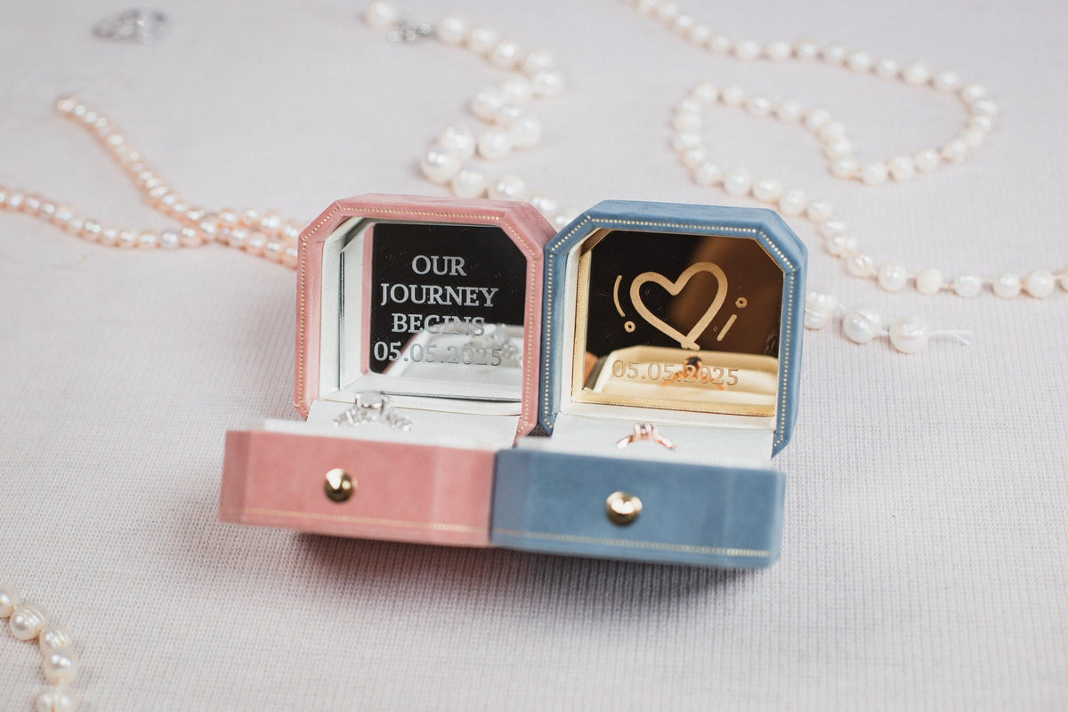 Velvet Ring Box: Monogrammed Wedding Ring Bearer