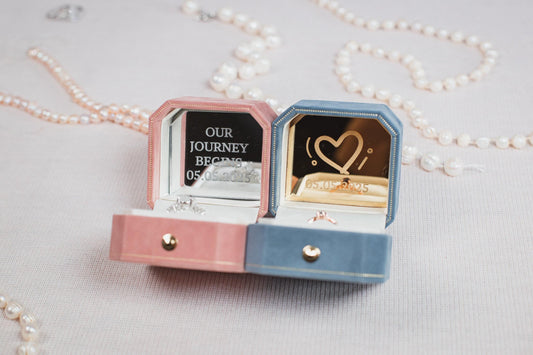 Velvet Ring Box: Monogrammed Wedding Ring Bearer