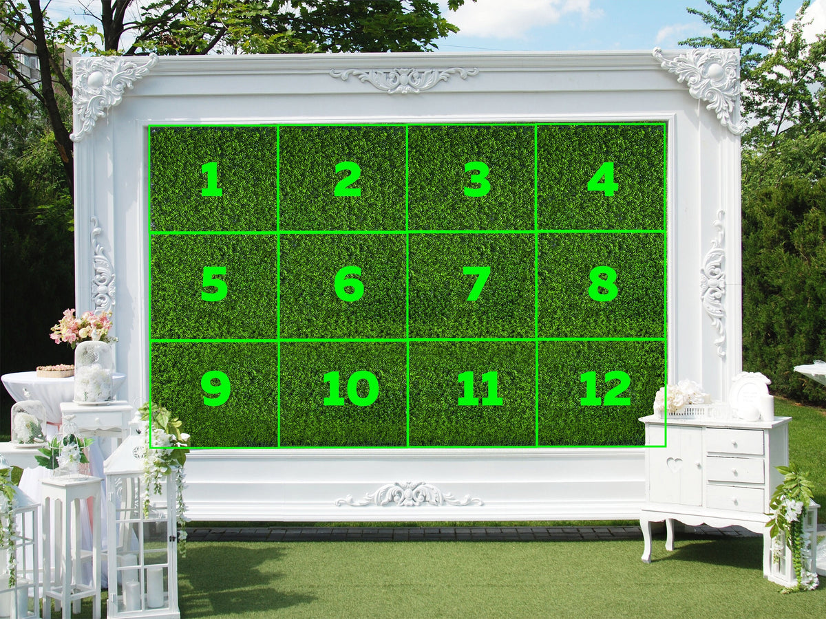 Green Grass Wedding Backdrop: Boxwood Hedge Panel (20"x20")