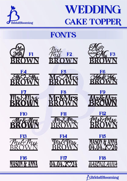 wedding cake topper font and numbers