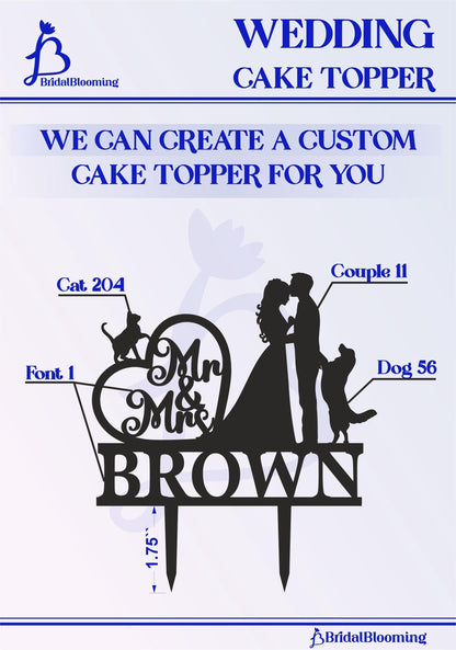 a wedding cake topper with the words we can create a custom cake topper