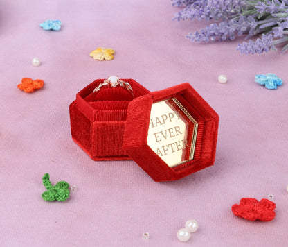Velvet Hexagon Ring Box: Engagement Proposal