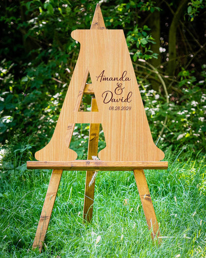 a wooden sign with a wedding date on it