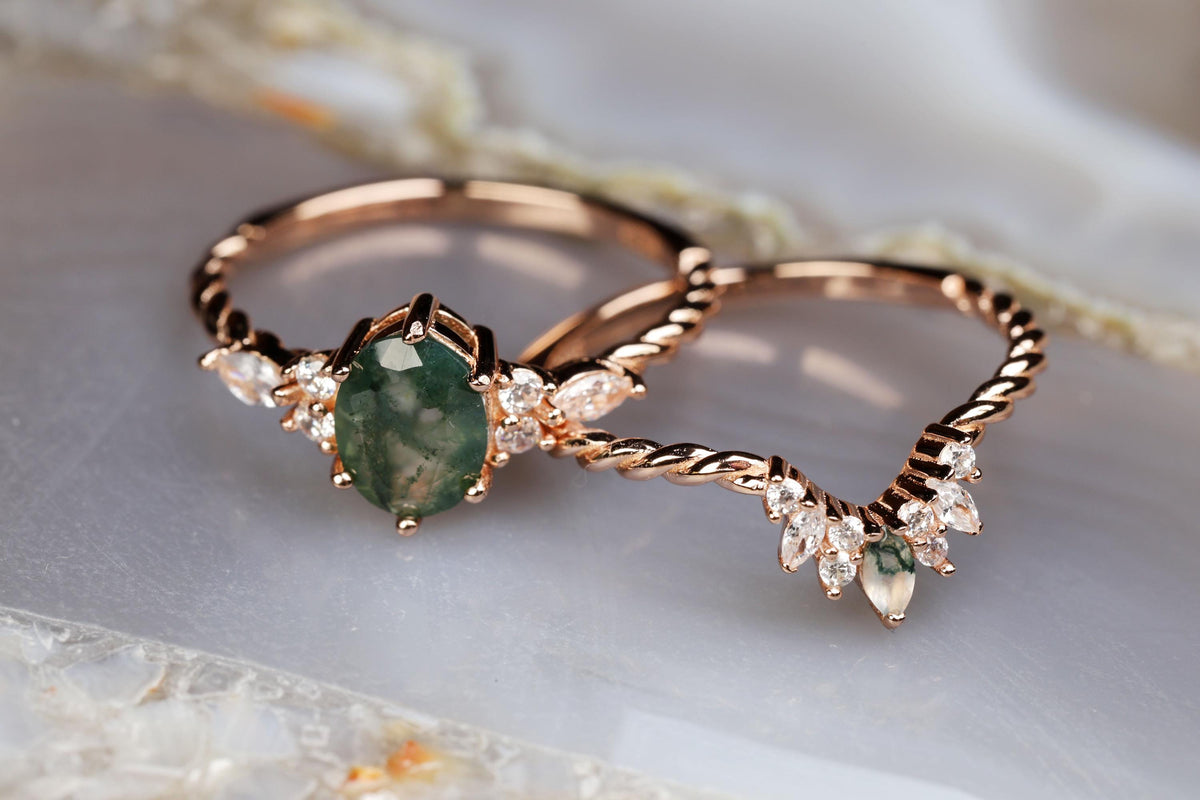a couple of rings sitting on top of a table