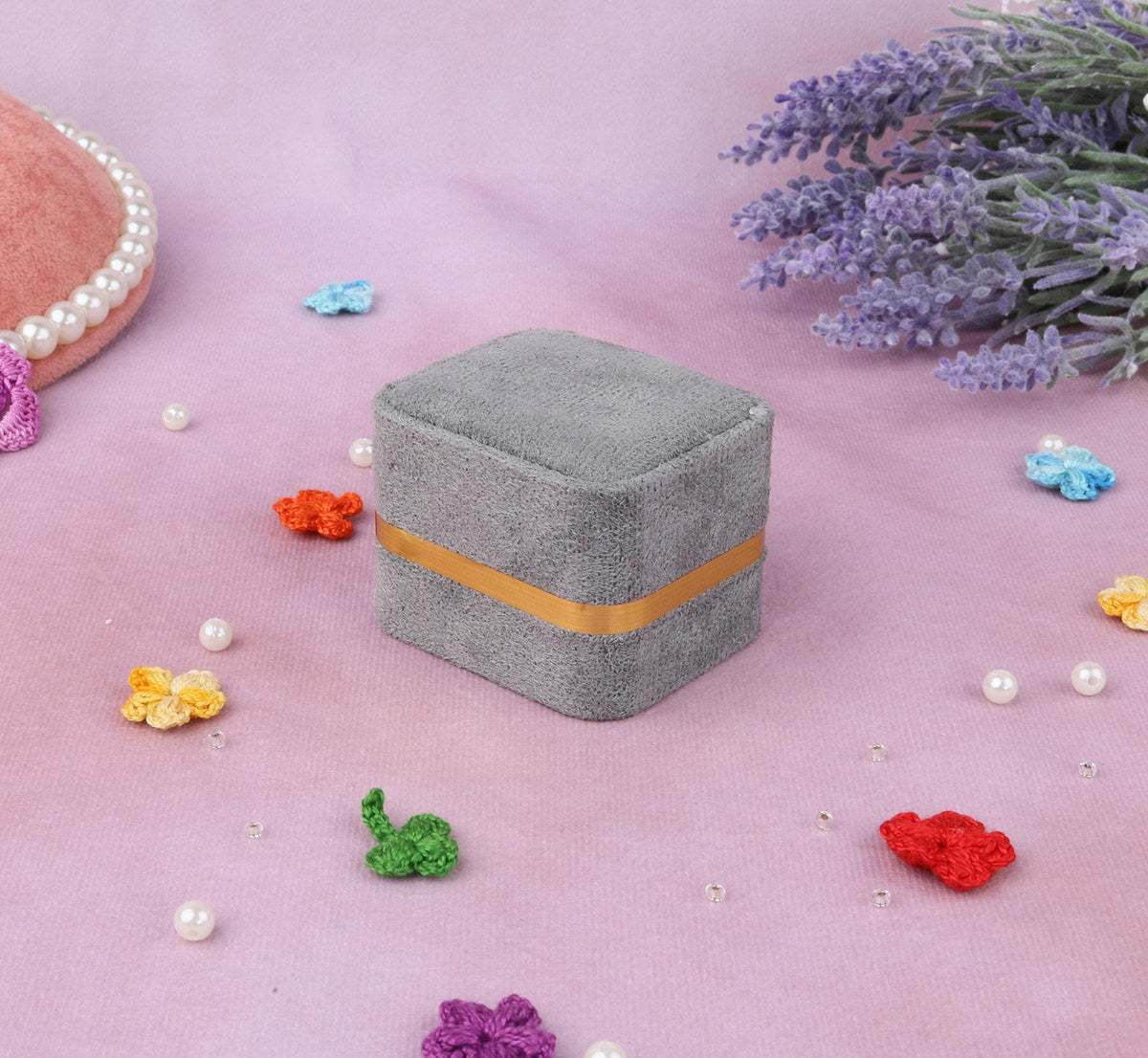 Velvet Proposal Ring Box: Dainty Engagement, Wedding Keepsake