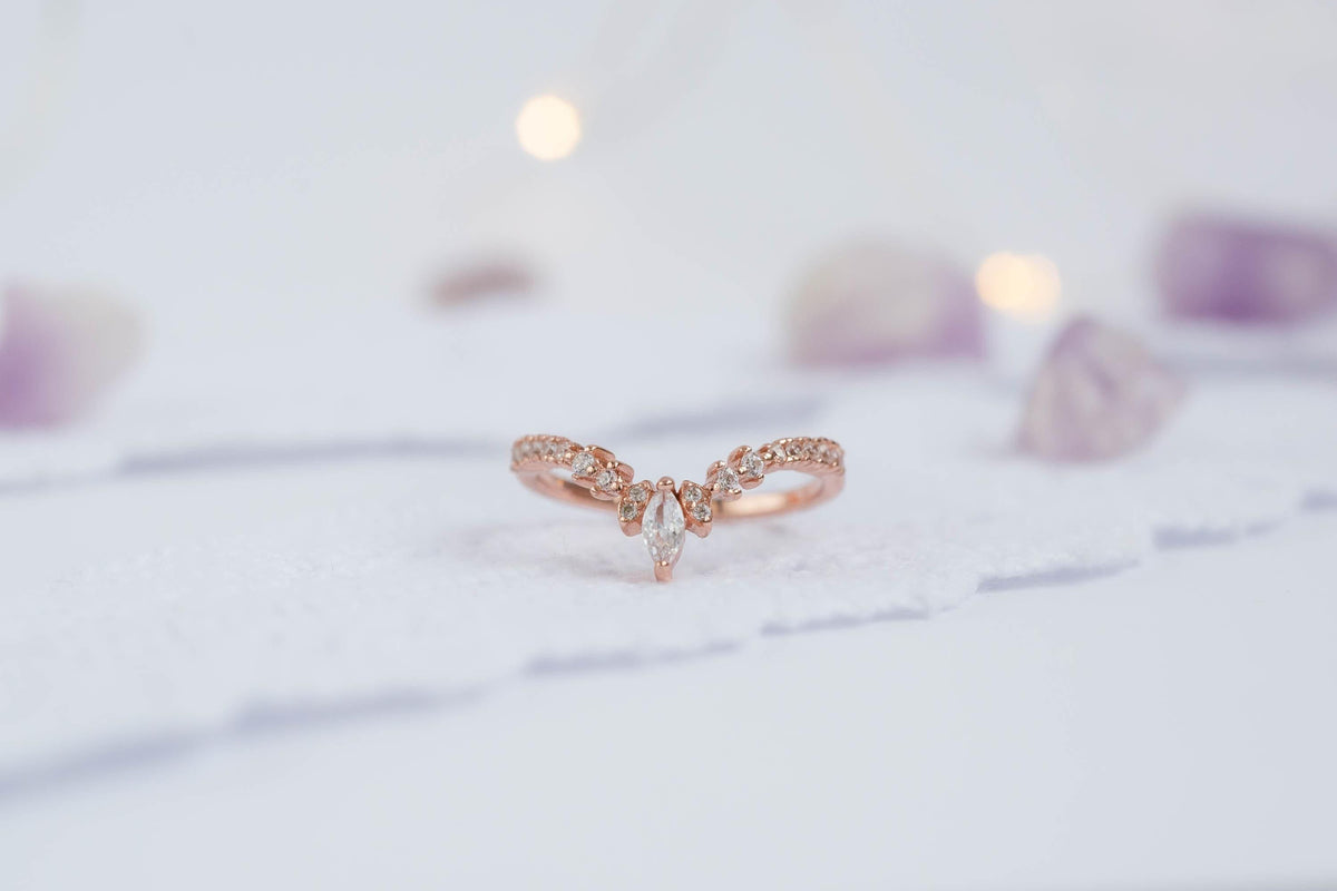 Oval Alexandrite Engagement Ring Set: Rose Gold Sterling Silver Bridal Jewelry