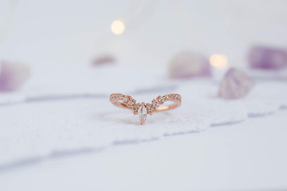 Oval Alexandrite Engagement Ring Set: Rose Gold Sterling Silver Bridal Jewelry