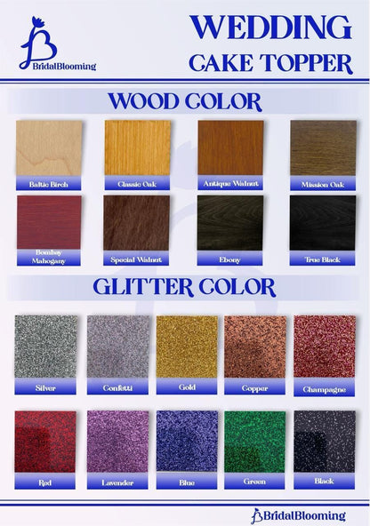 the wedding cake topper color chart