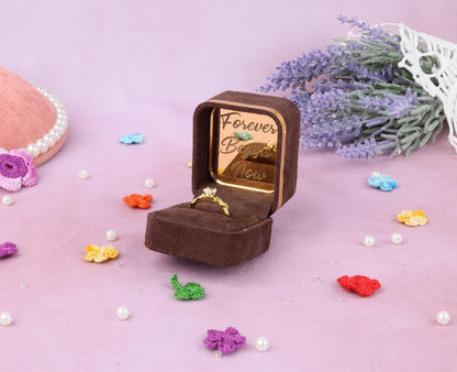 Velvet Proposal Ring Box: Dainty Engagement, Wedding Keepsake