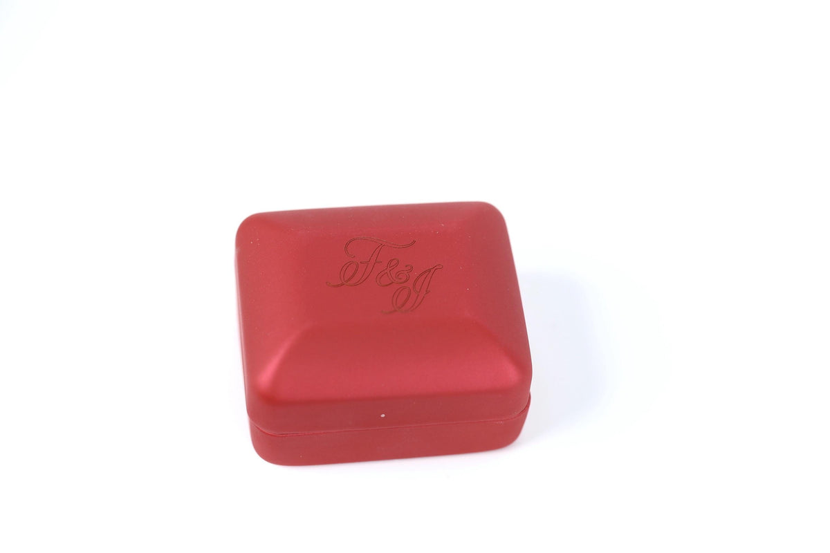 A red, square-shaped box with a logo on it, sitting on a white background.