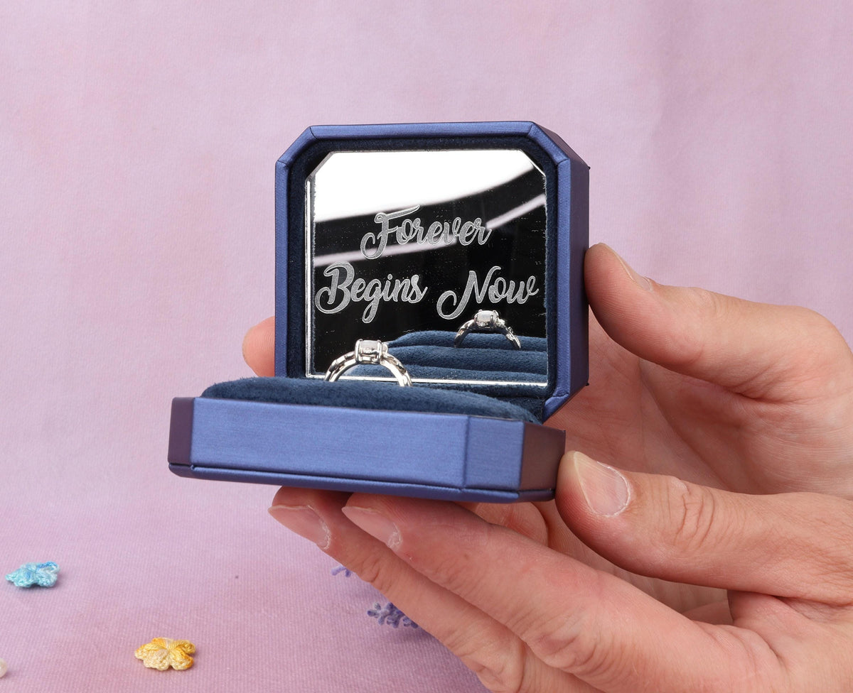 Leather Proposal Ring Box: Dainty Engagement, Wedding Keepsake