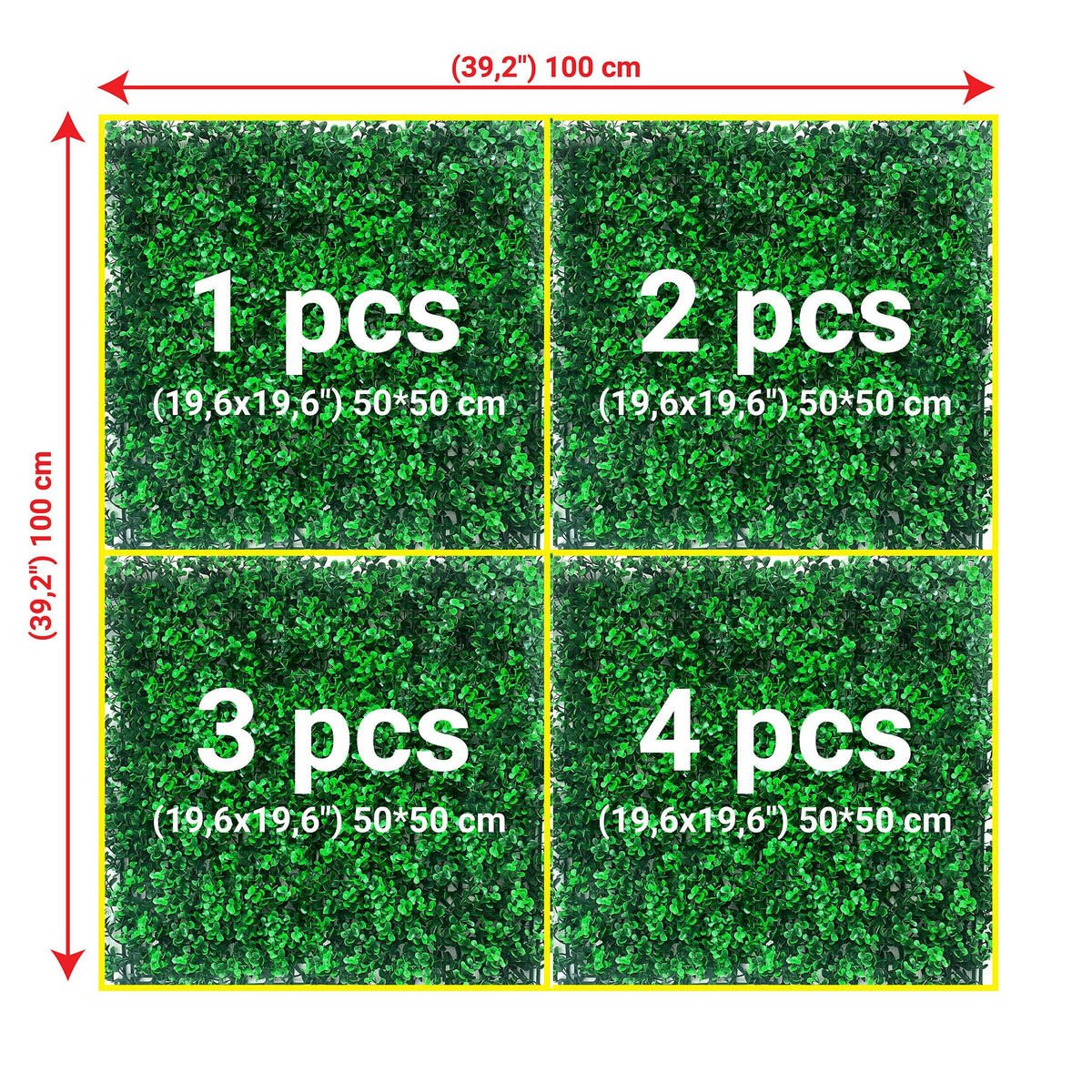 Green Grass Wedding Backdrop: Boxwood Hedge Panel (20"x20")