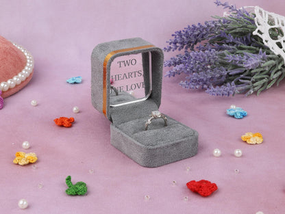 Velvet Proposal Ring Box: Dainty Engagement, Wedding Keepsake