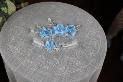 a close up of a table with flowers on it