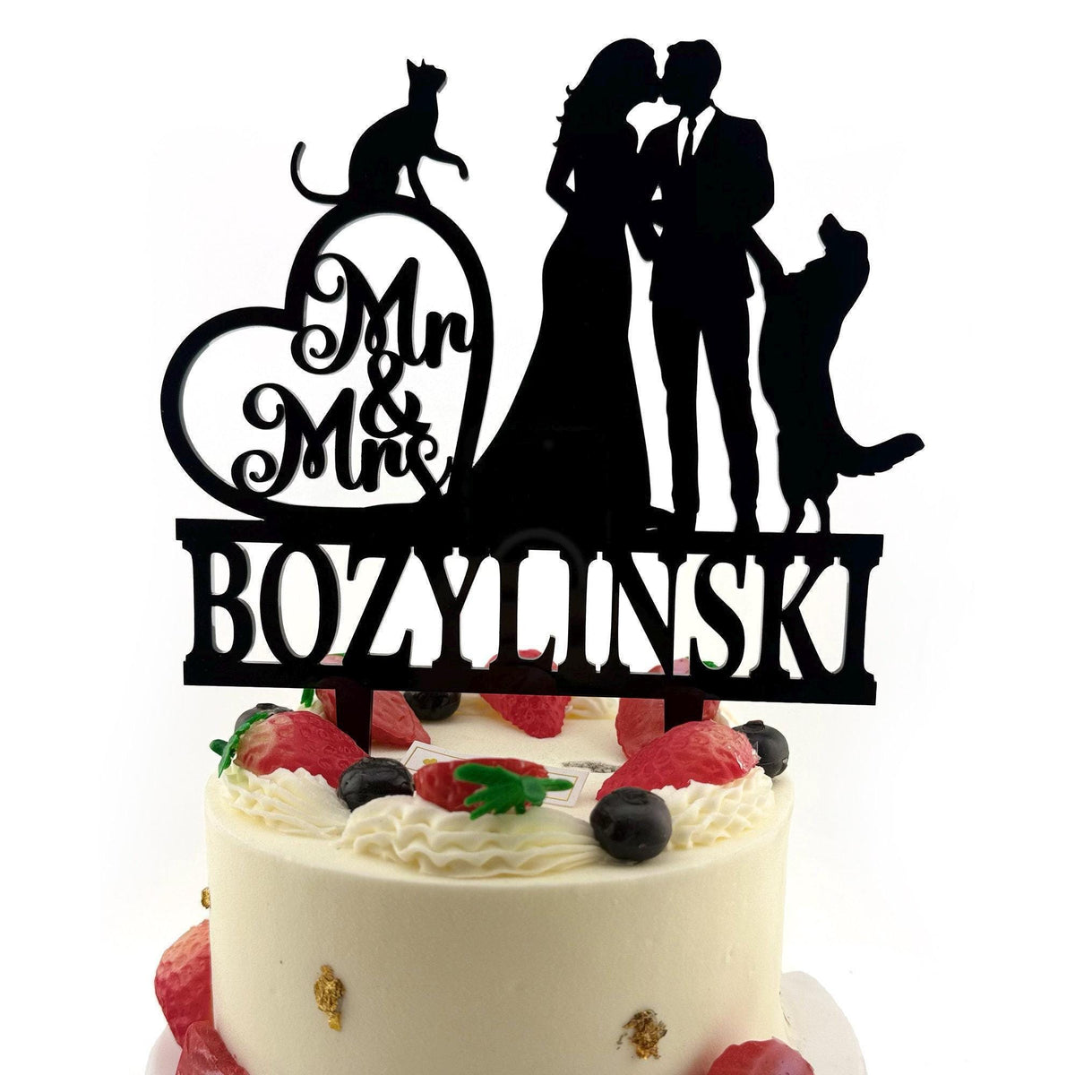 a wedding cake topper with the words we can create a custom cake topper