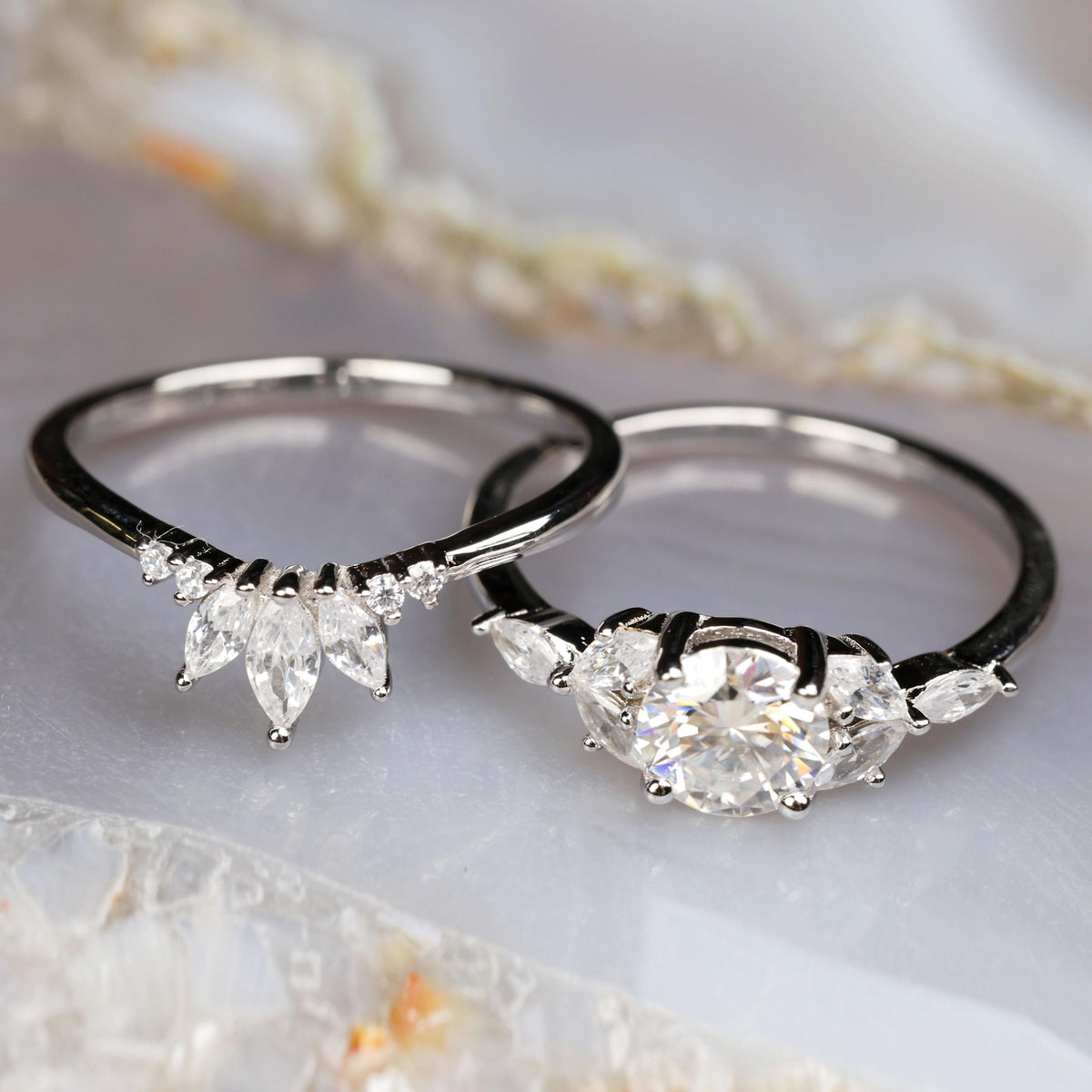 a couple of rings sitting on top of a table
