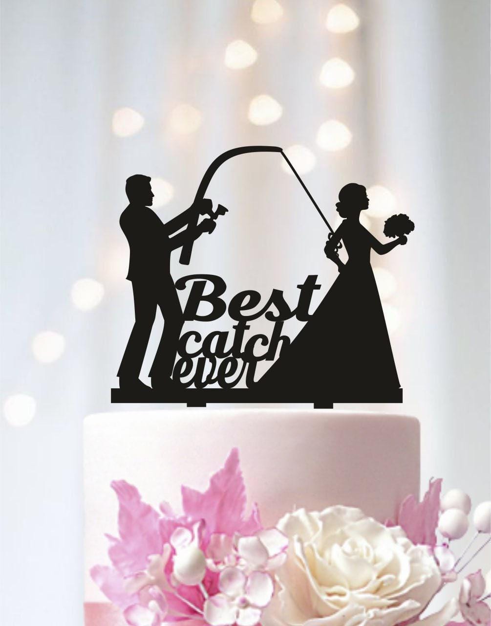 Funny Groom Pulling Bride Wedding Cake Topper: Humorous Cake Decoration